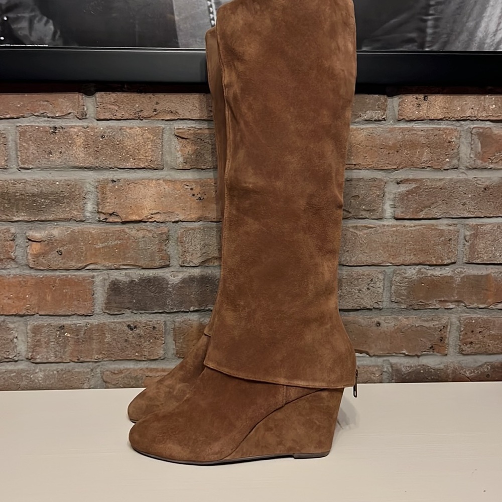 Steven By Steve Madden Brown Suede Wedge Knee-High Boots